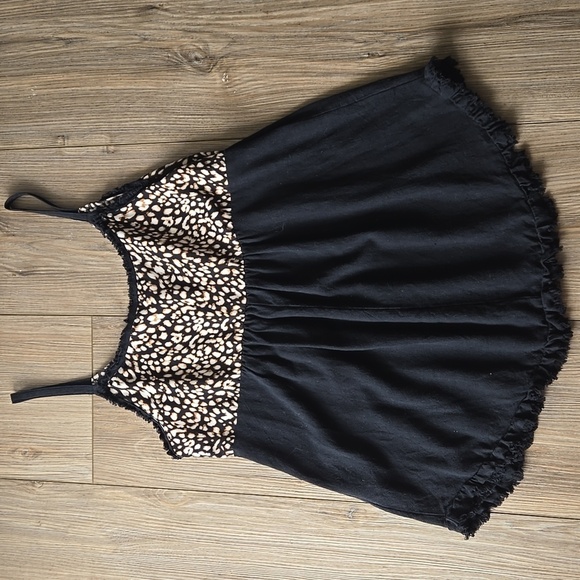 Umgee Leopard Print Spaghetti Strap Linen Blend Tank Top - Picture 5 of 7